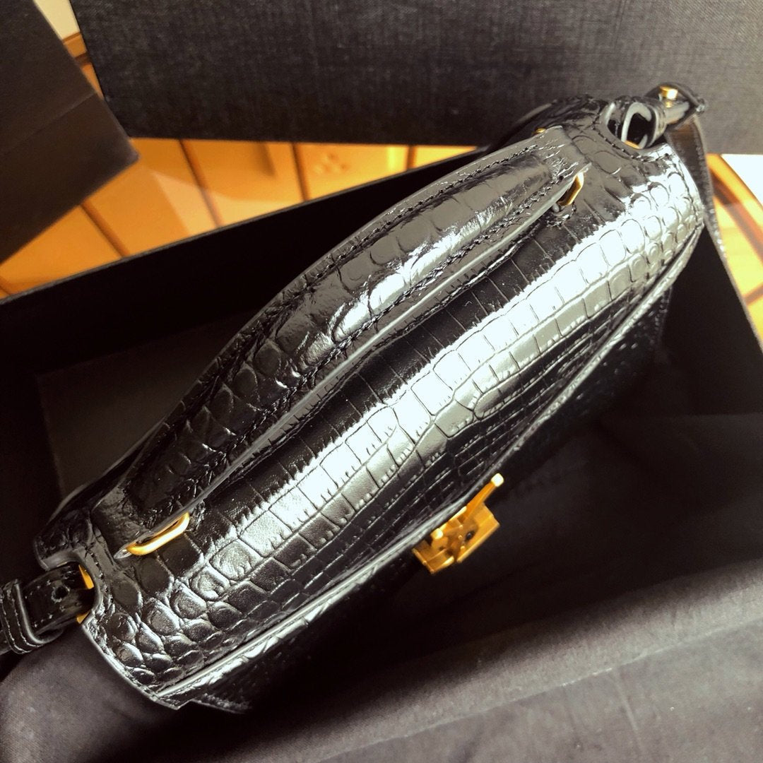 YSL Cassandra Mini Top Handle Bag Black