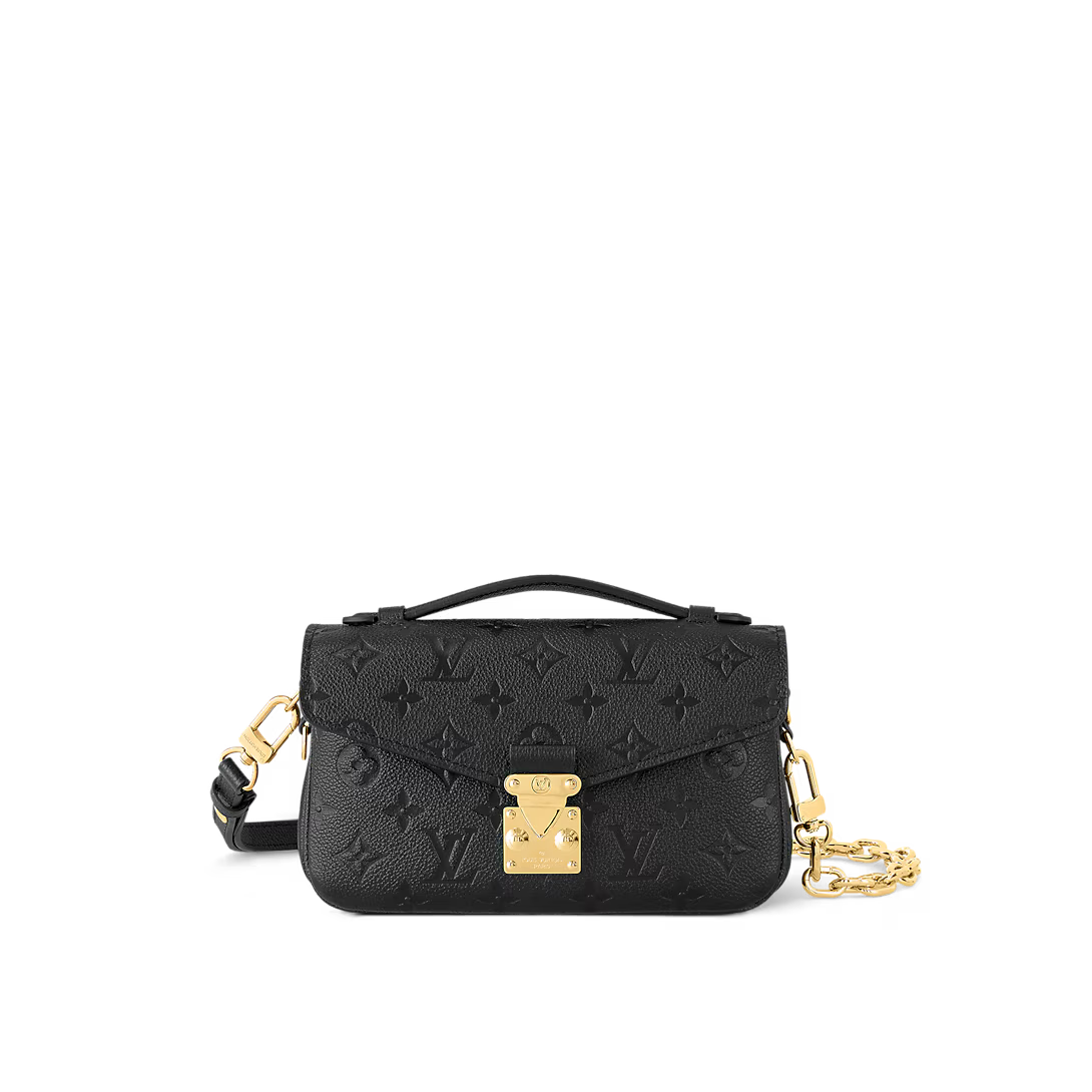 LV Pochette Métis East West Monogram Canvas Handle Crossbody Bag with Chain Strap and Leather Trim (21.5 x 13.5 x 6) cm